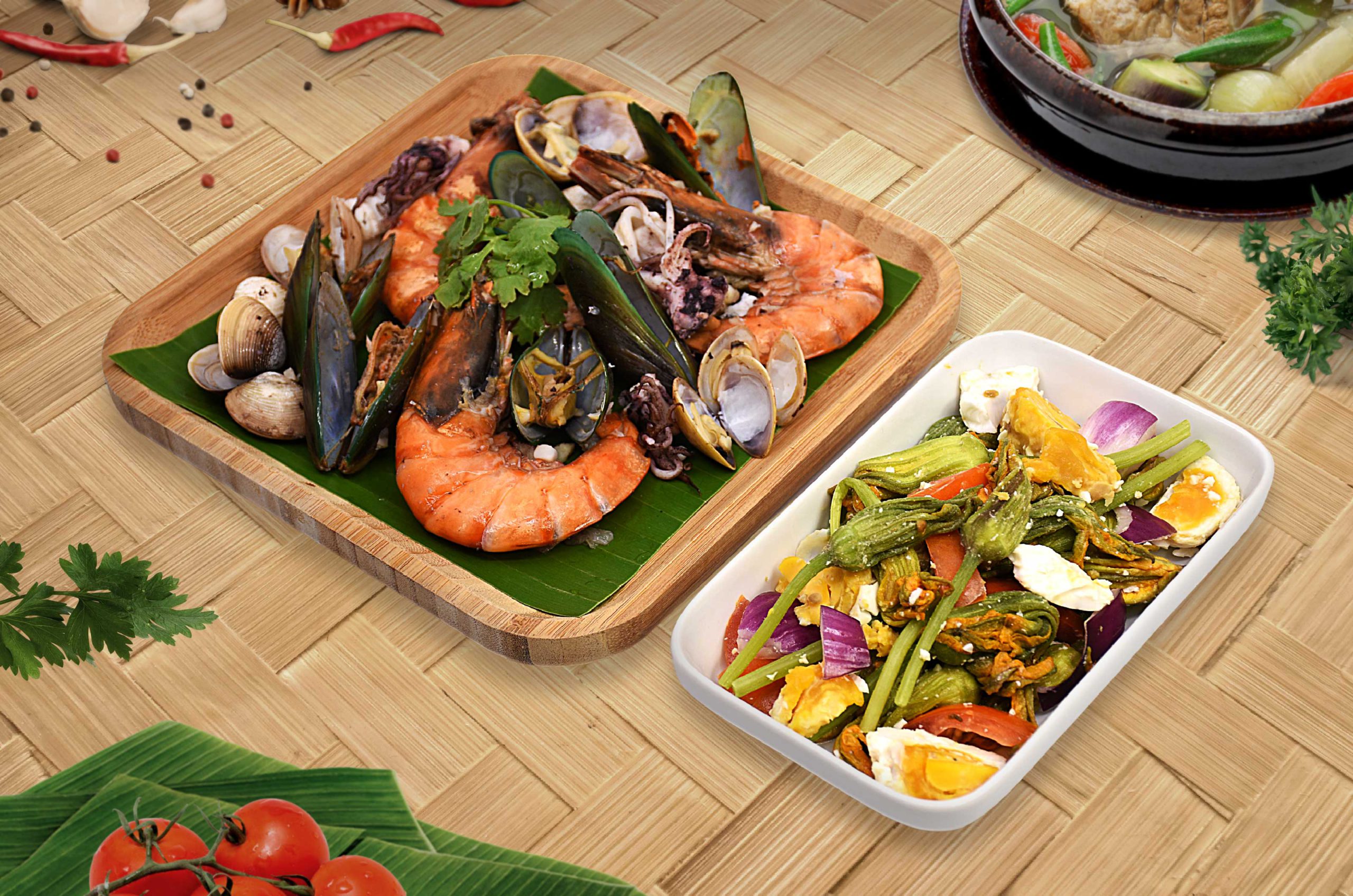 Mixed Seafood with Ensaladang Bulaklak ng Kalabasa | Ajinomoto ...